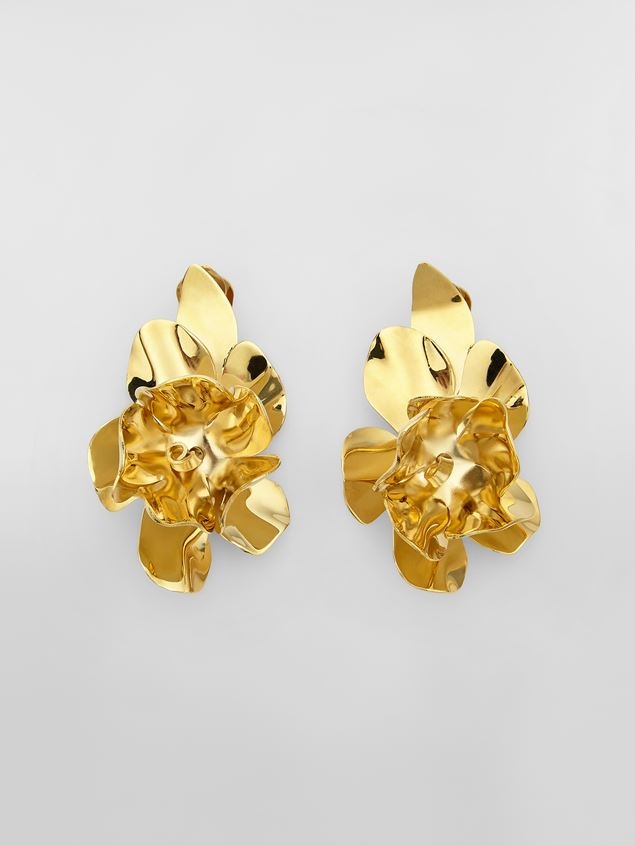 FLOWER-SHAPED FLOWER BRASS EARRINGS - 1