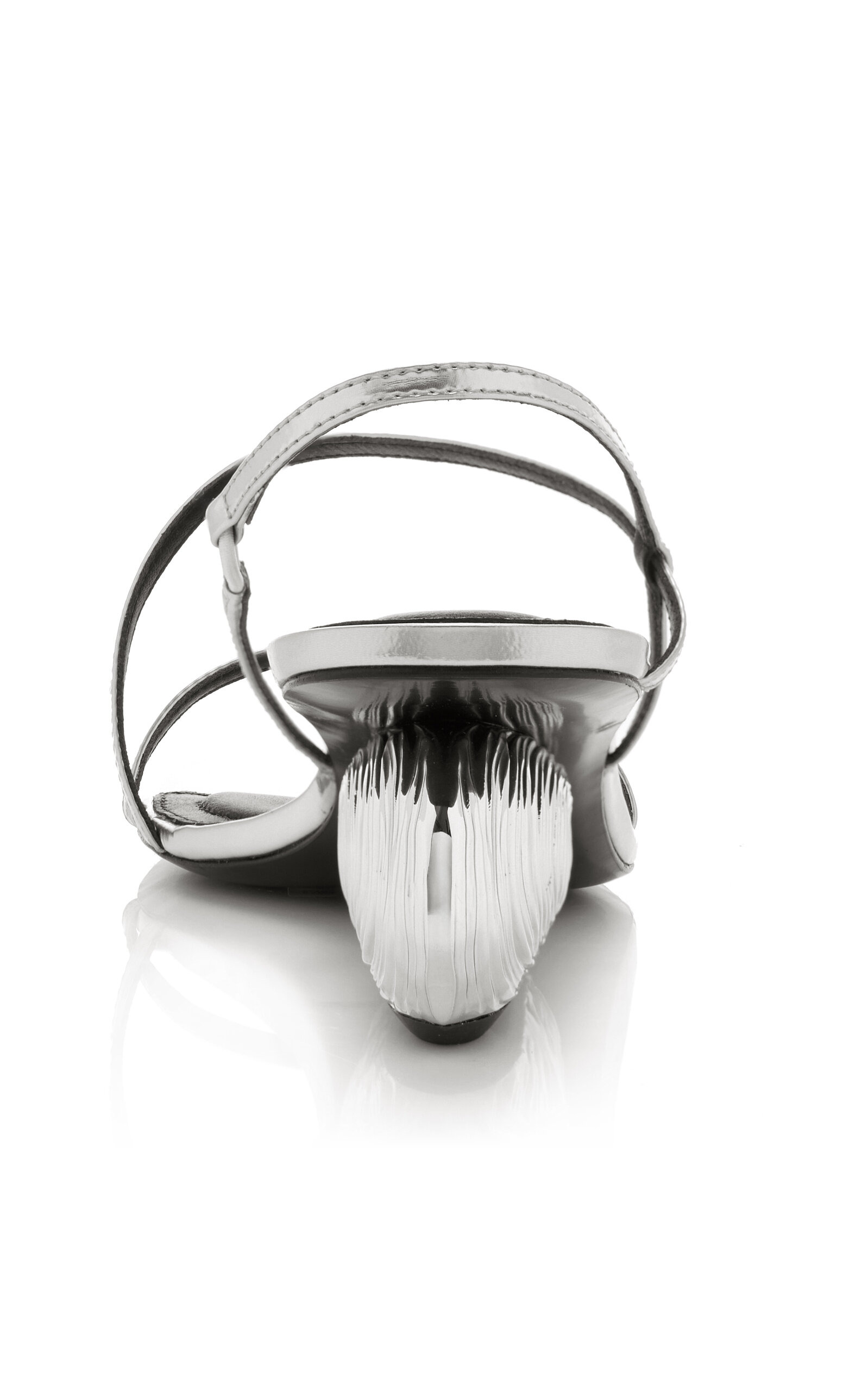 Bridget Oyster Shell Wedge Leather Sandals silver - 5