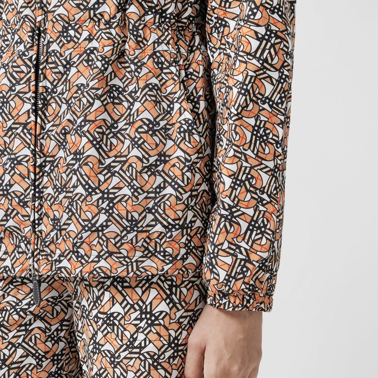 Monogram Print Nylon Hooded Jacket - 5