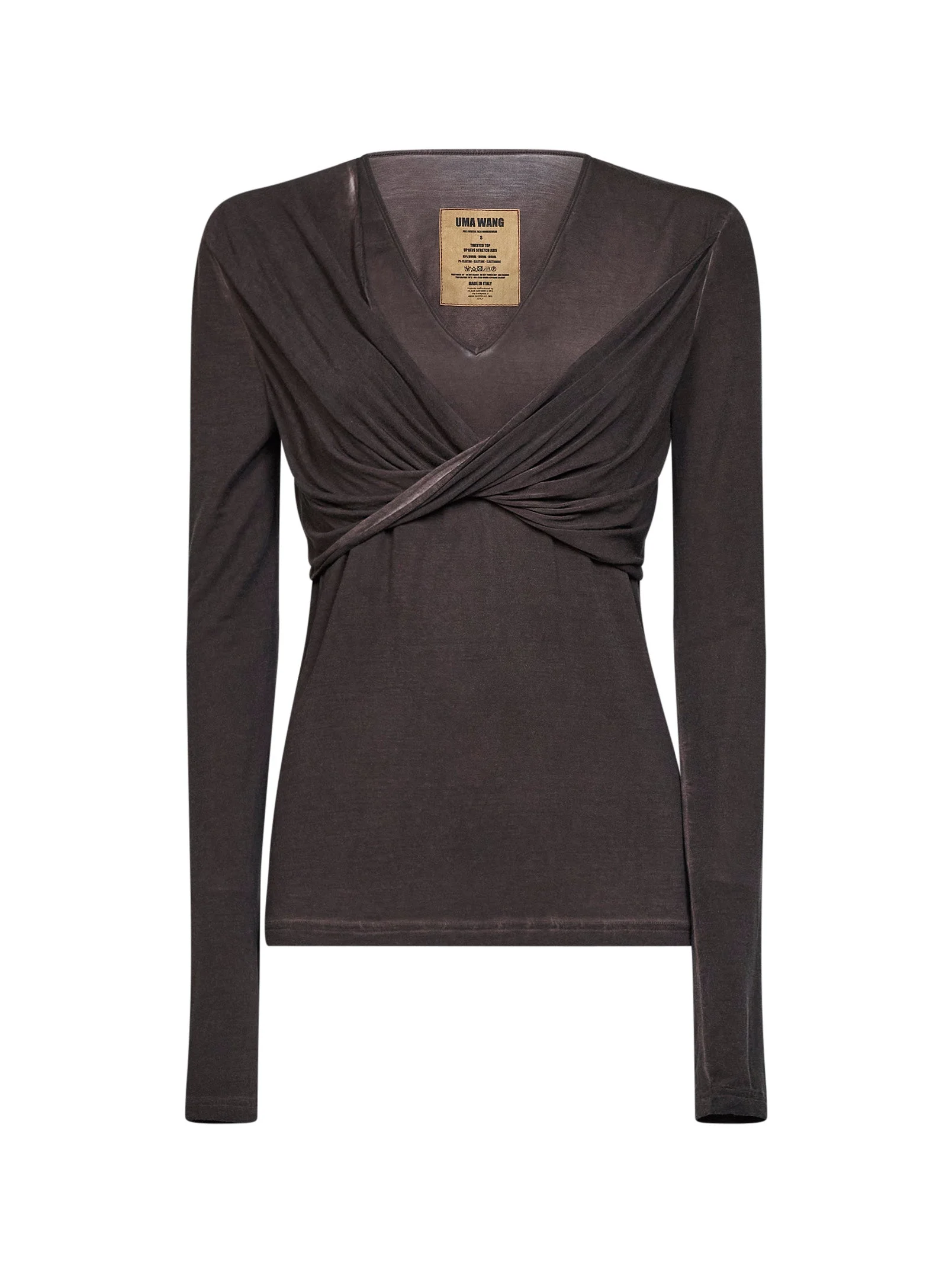Brown stretch jersey Twisted T-shirt - 1