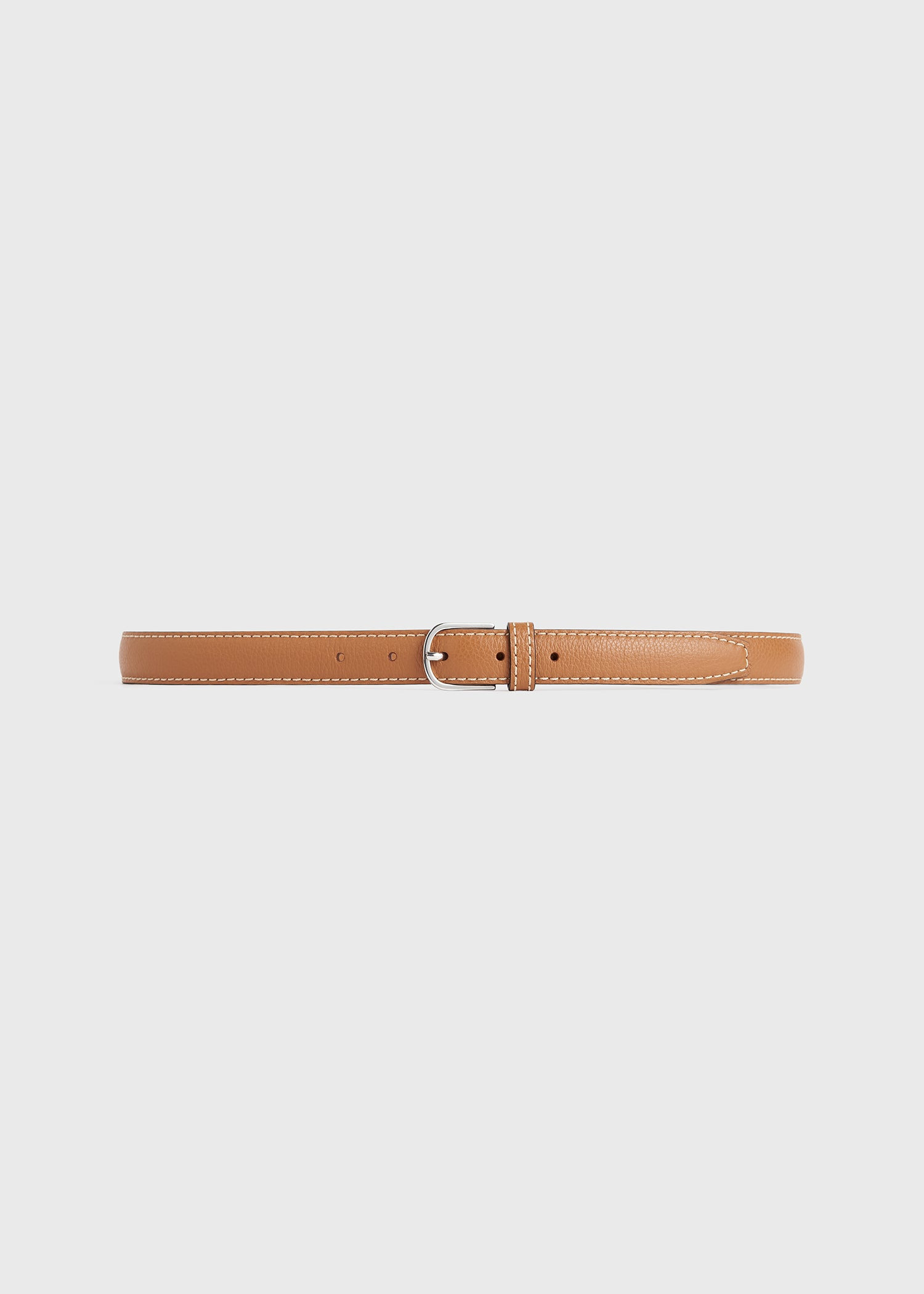 Slim trouser leather belt tan grain - 5