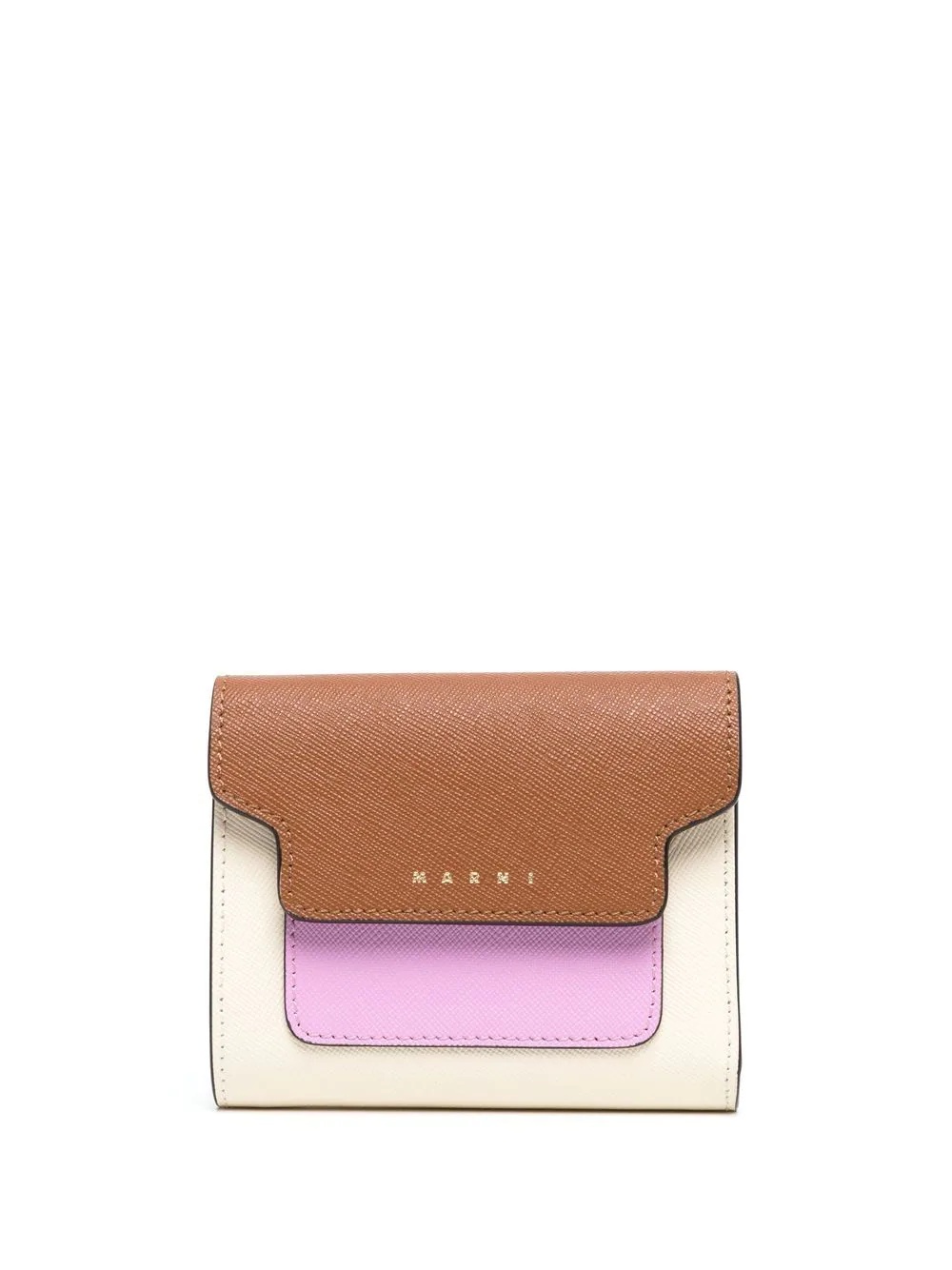 colour-block leather purse - 1