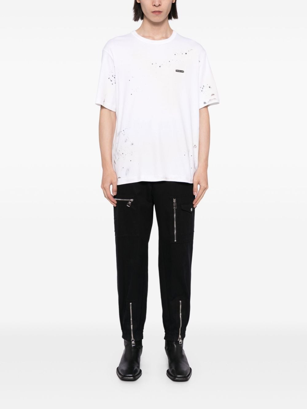 paint-splatter cotton T-shirt - 2