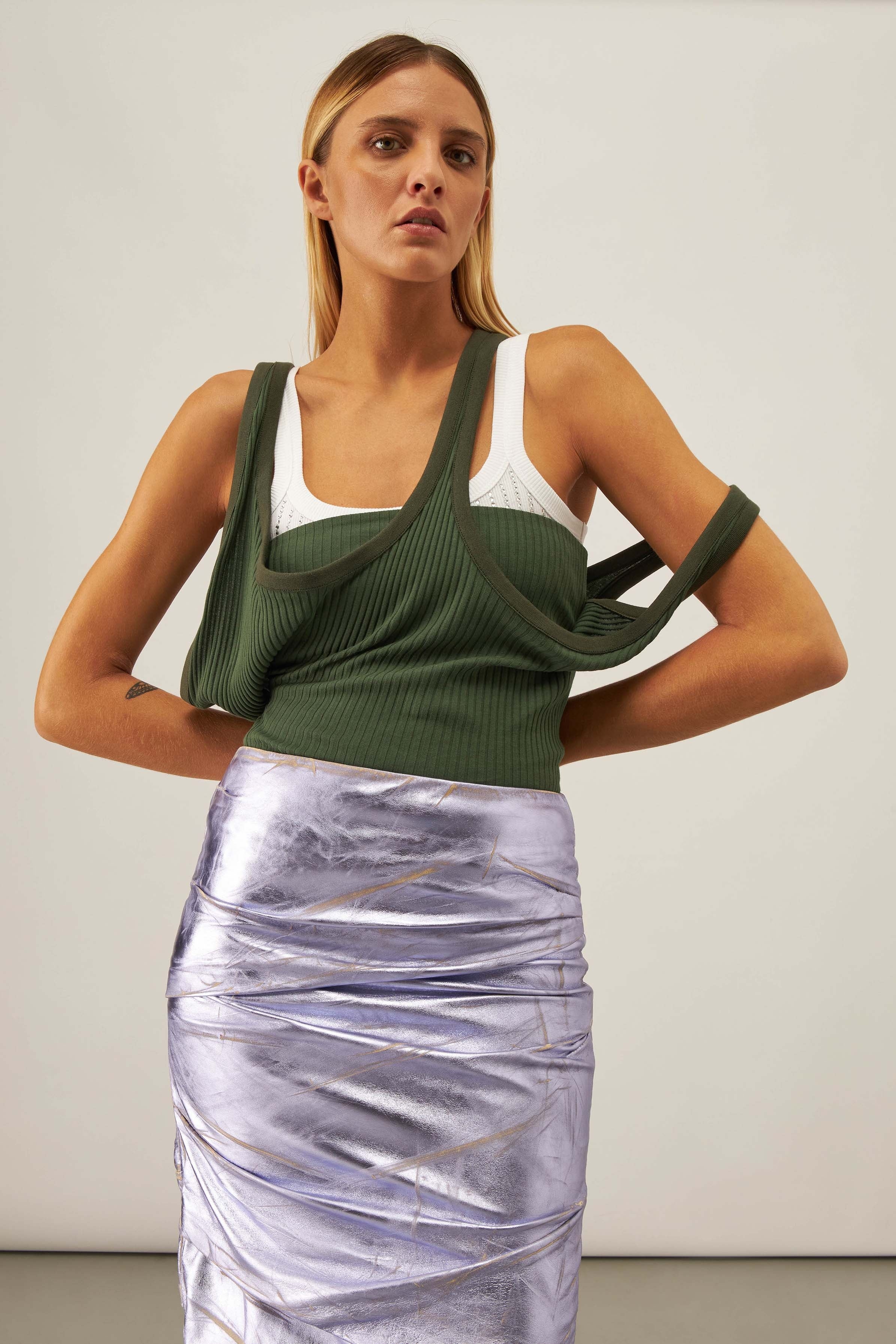 Ivy Green Ribbed Jersey Top - 3