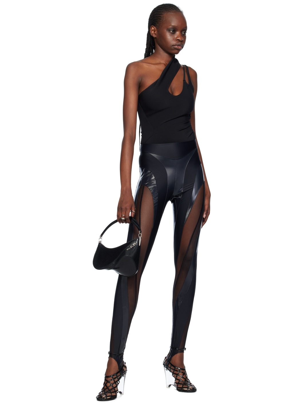 Black Asymmetric Bodysuit - 5