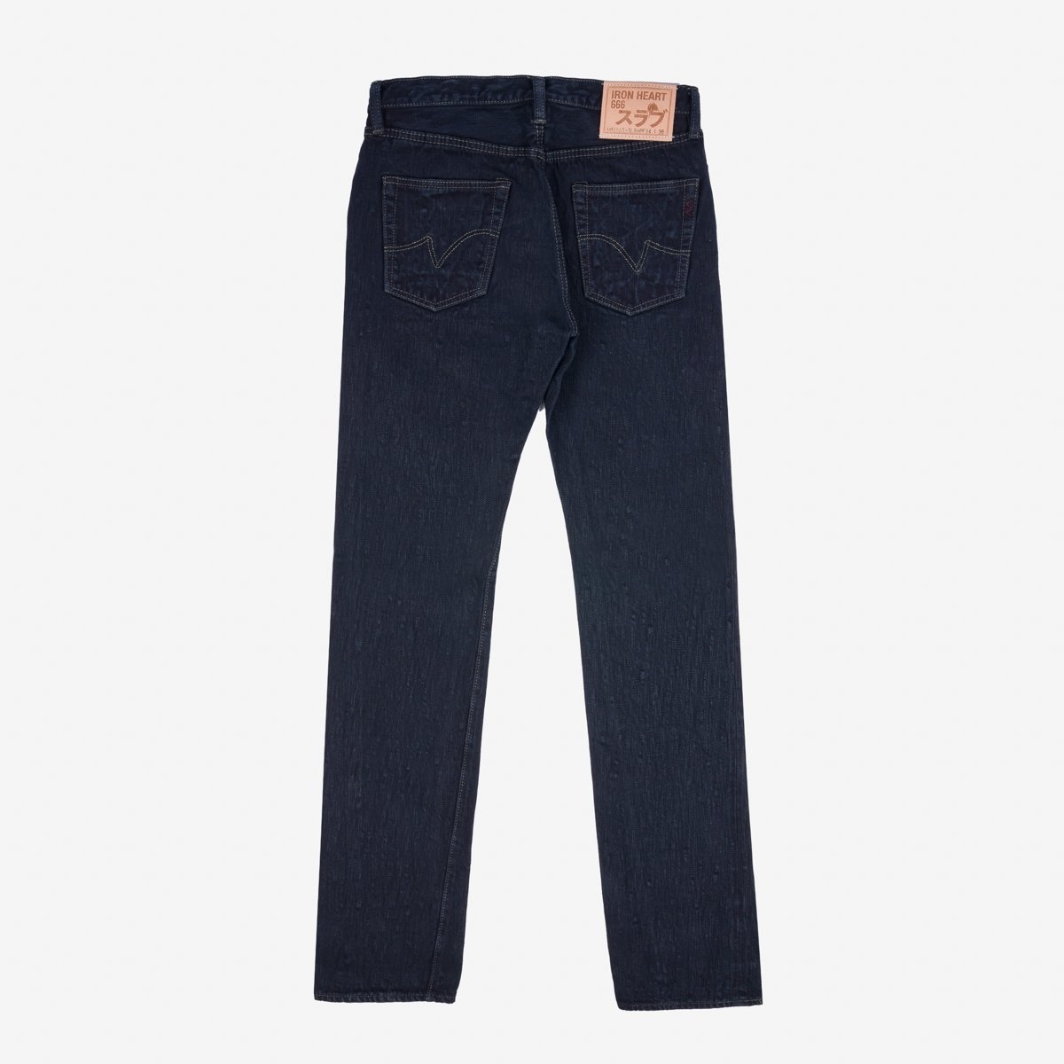 IH-666S-SLBod 16oz Slubby Selvedge Denim Slim Straight Cut Jeans - Indigo Overdyed Black - 5