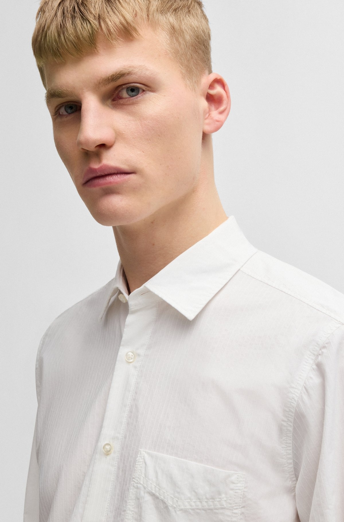 REGULAR-FIT SHIRT IN COTTON DOBBY - 6