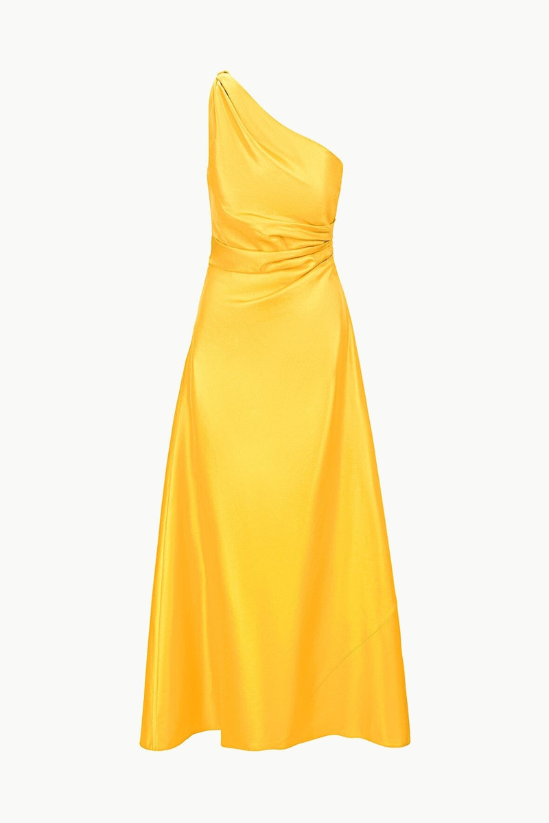 STAUD ESTE SILK DRESS 선셋 골드 1
