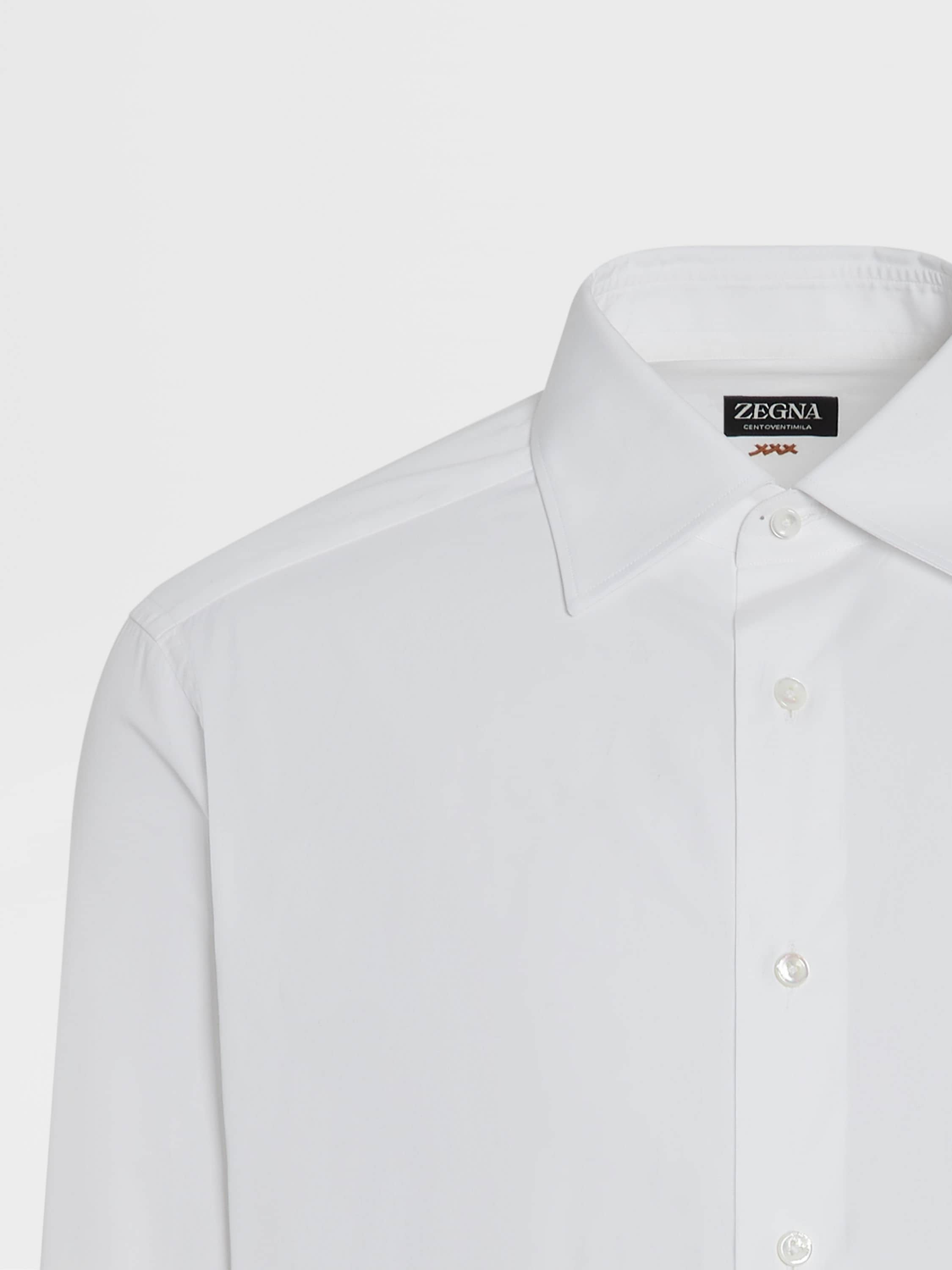 OPTICAL WHITE CENTOVENTIMILA COTTON SHIRT - 3