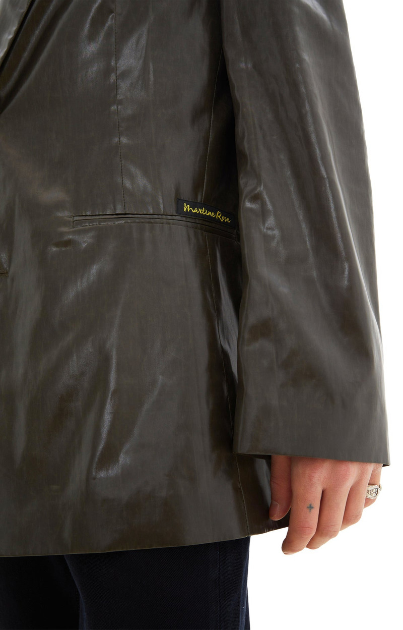Martine Rose EMPTY SINGLE BREASTED JACKET (WET LOOK KHAKI) outlook