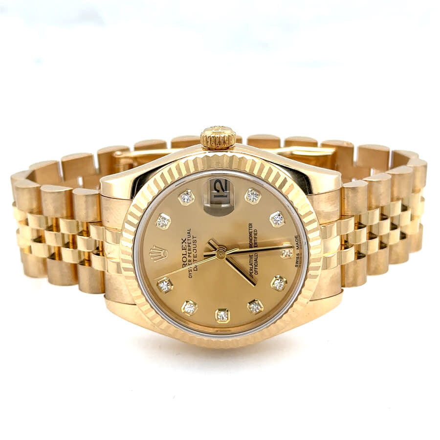 Pre-owned Rolex Datejust Automatic Diamond Champagne Dial Ladies Watch 178278 CDJ - 5