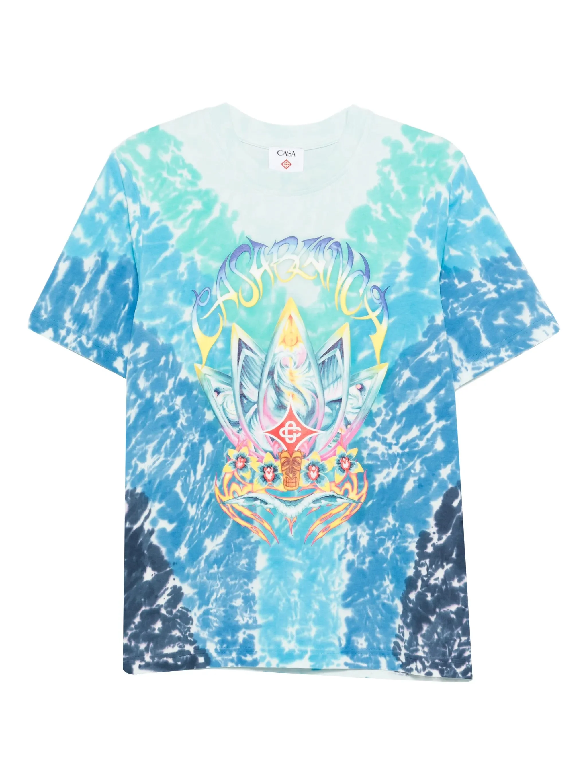 lotus-print T-shirt - 1