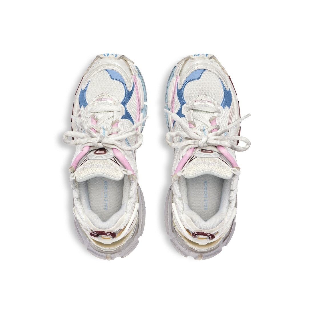Women's Runner Gradient Sneaker  in White/brown/blue/pink/grey - 6