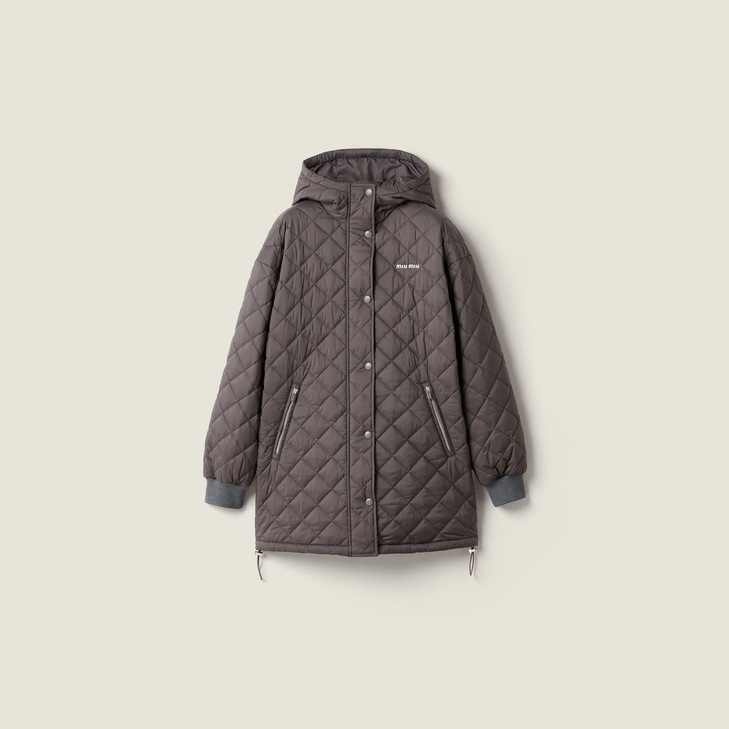 Technical pongé down jacket - 1