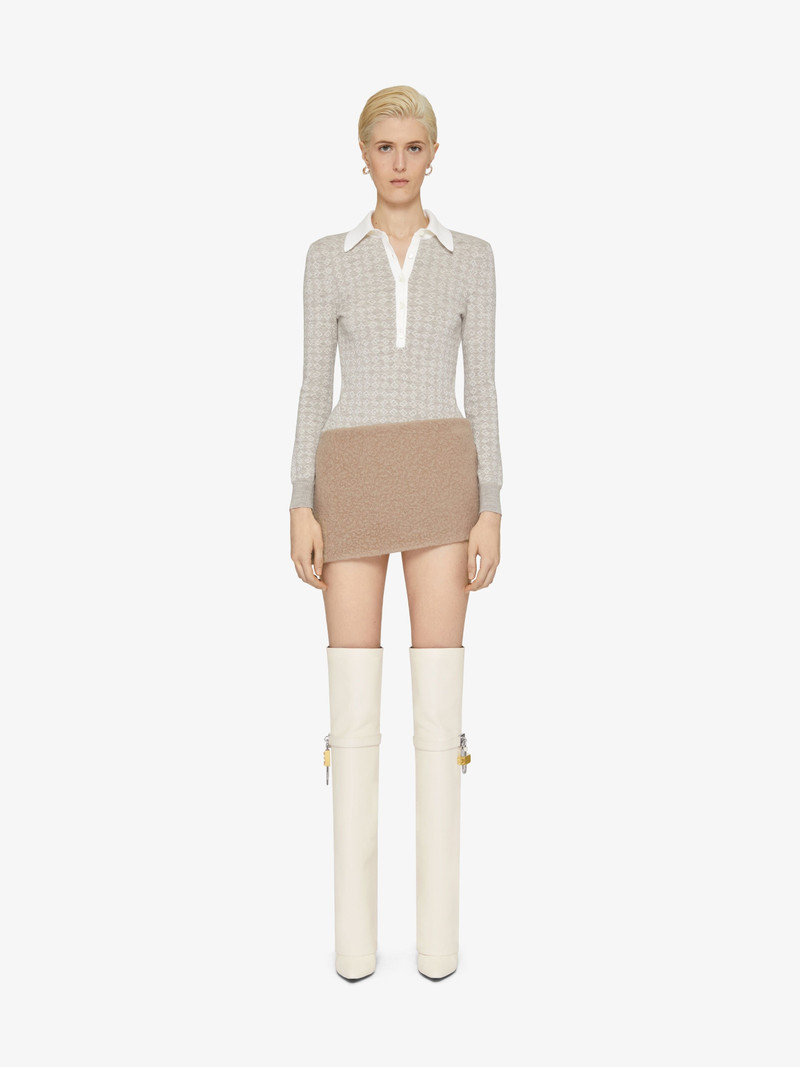 Givenchy MINI ASYMMETRIC SKIRT IN ALPACA BOUCLETTE WOOL outlook