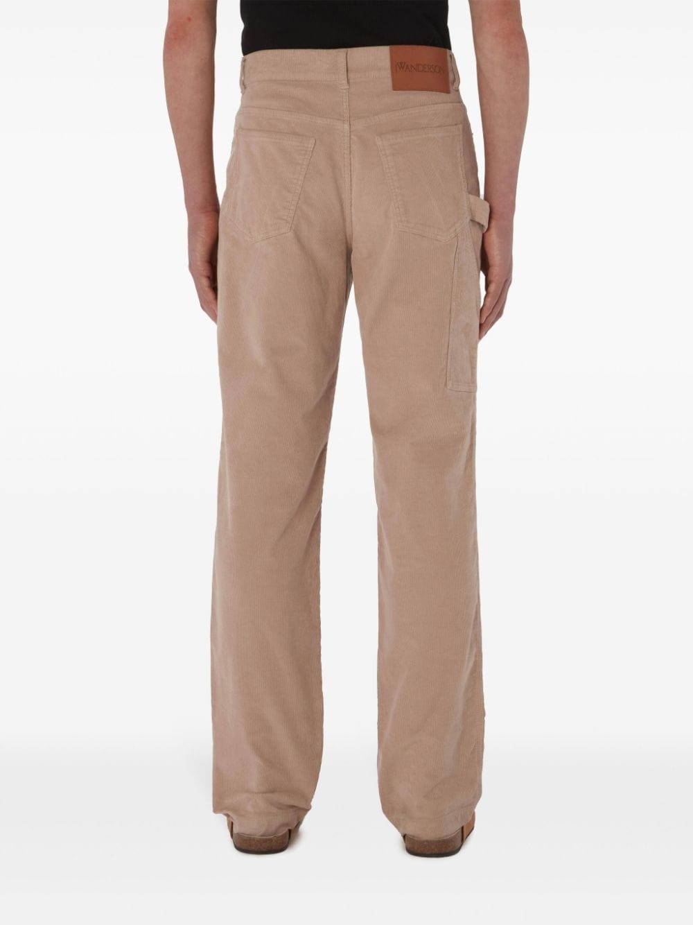 straight leg mid-rise cotton trousers - 4