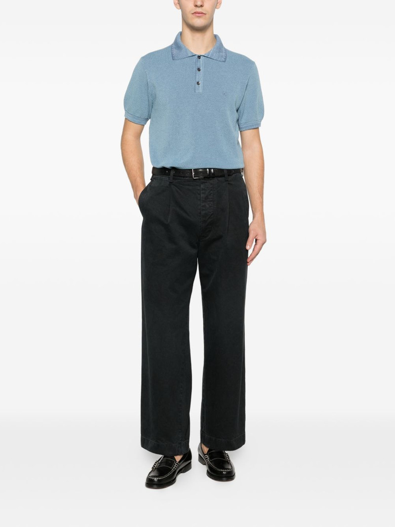 Etro textured-knit polo shirt outlook