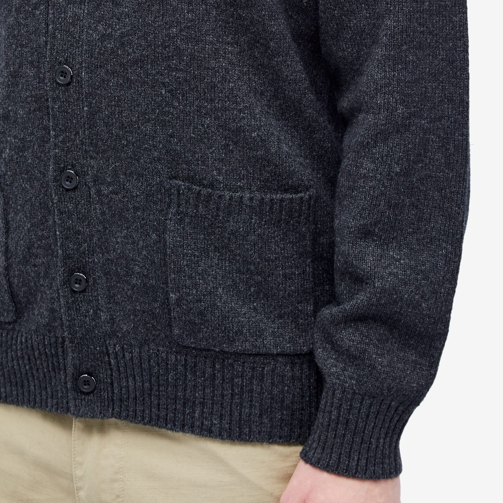 Beams Plus 7G Elbow Patch Cardigan - 5