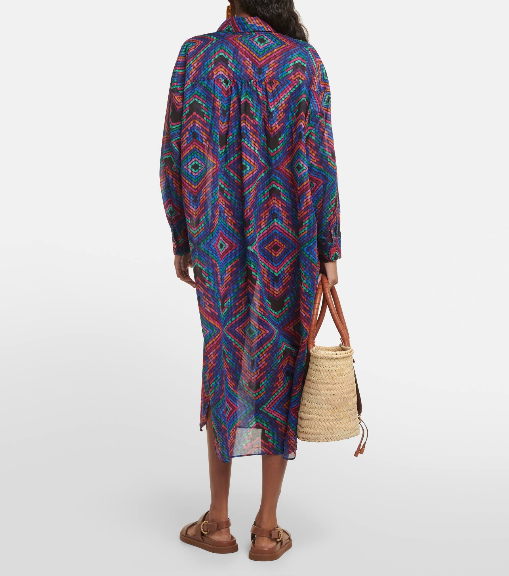 Dj printed cotton voile shirt dress - 3
