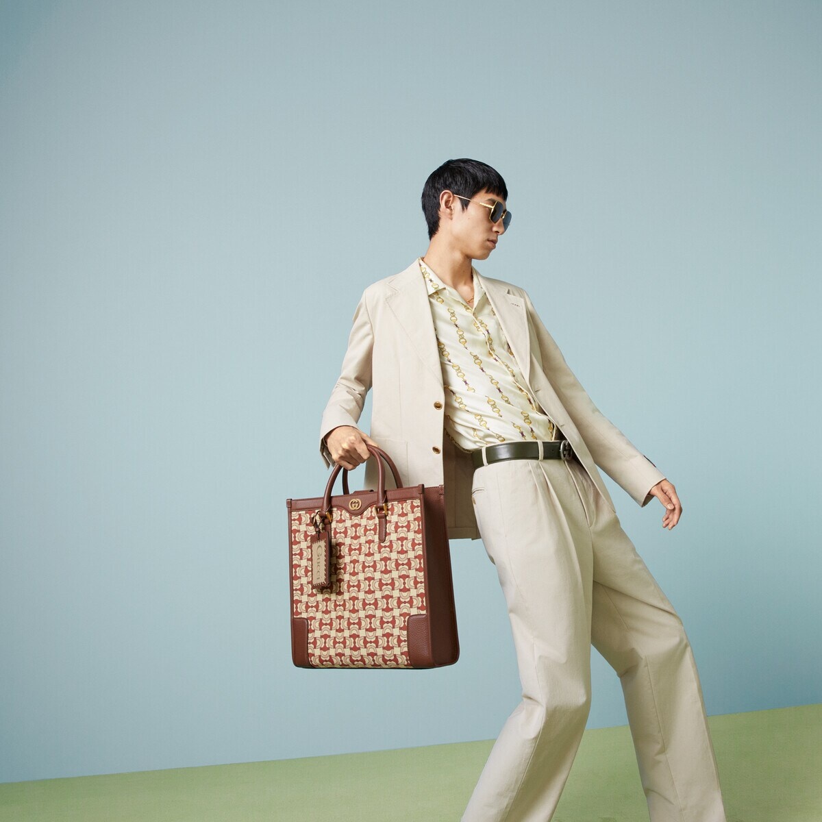 Interlocking G Horsebit jacquard tote - 3