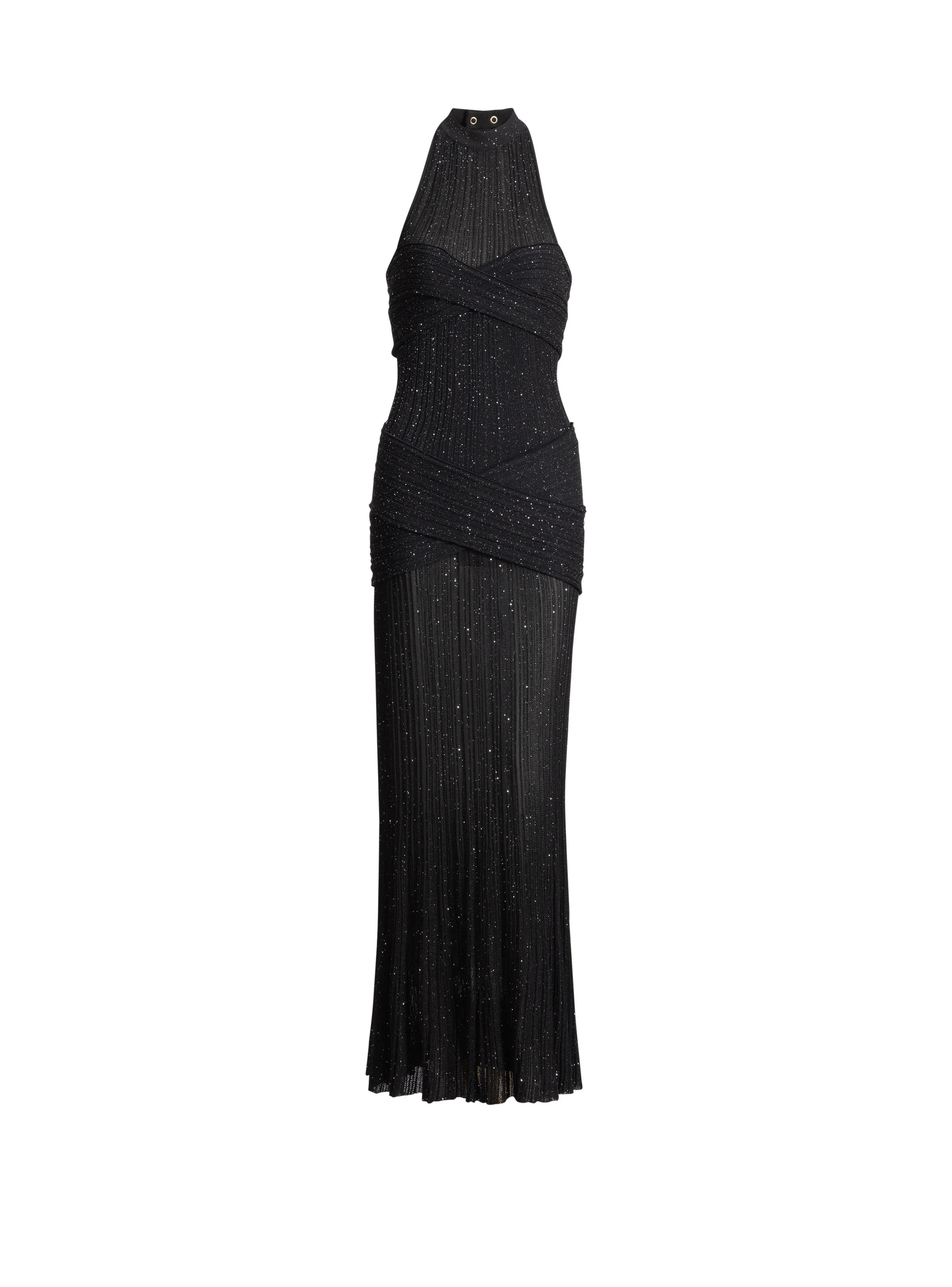 Long Fléchage knit dress - 1