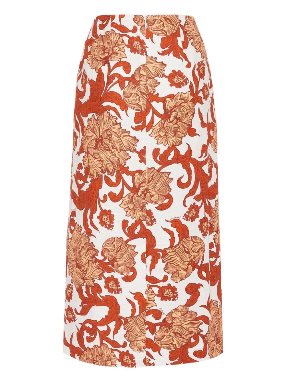 floral-print high-waisted pencil skirt - 5