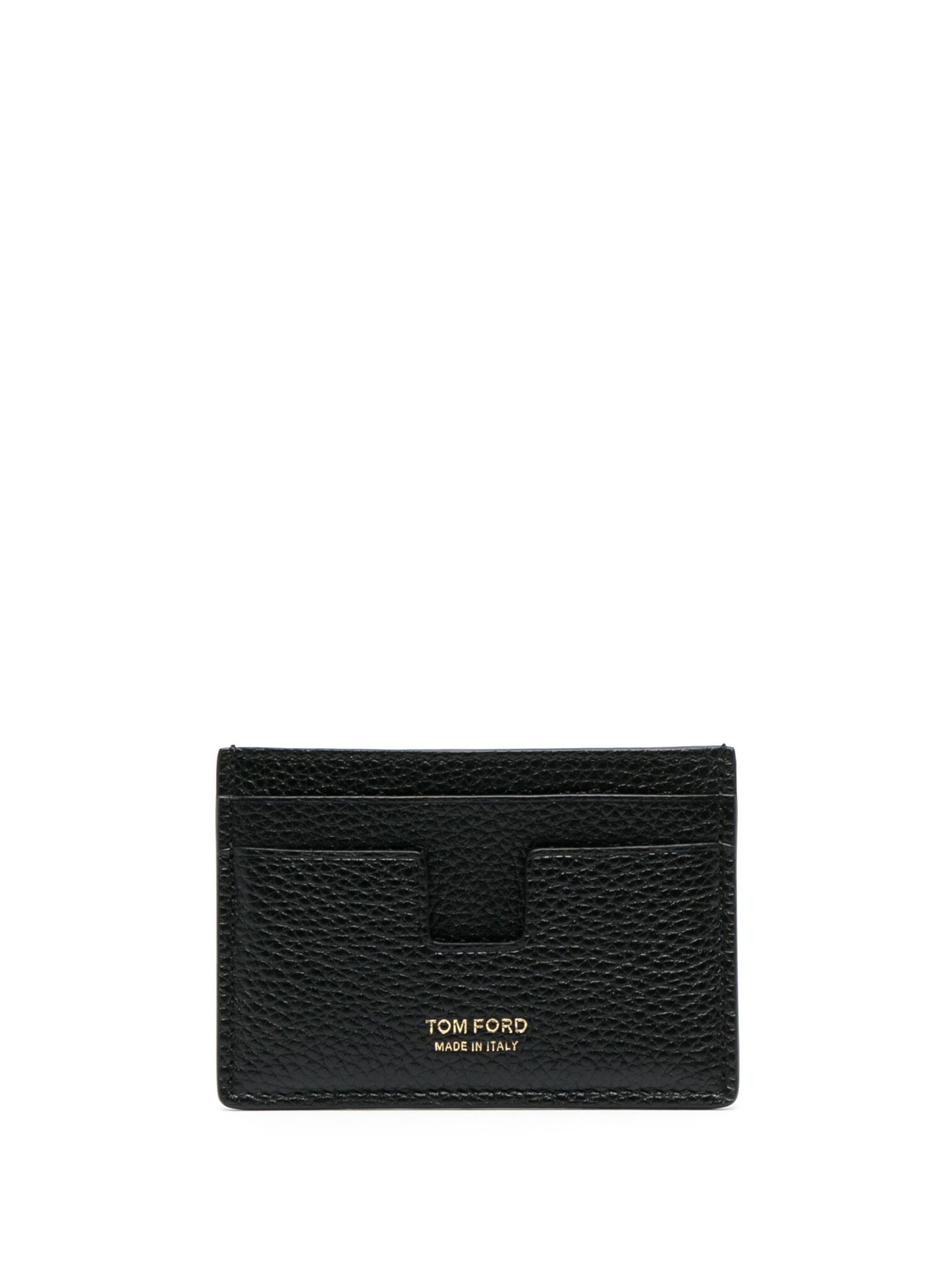 black leather card holder - 1