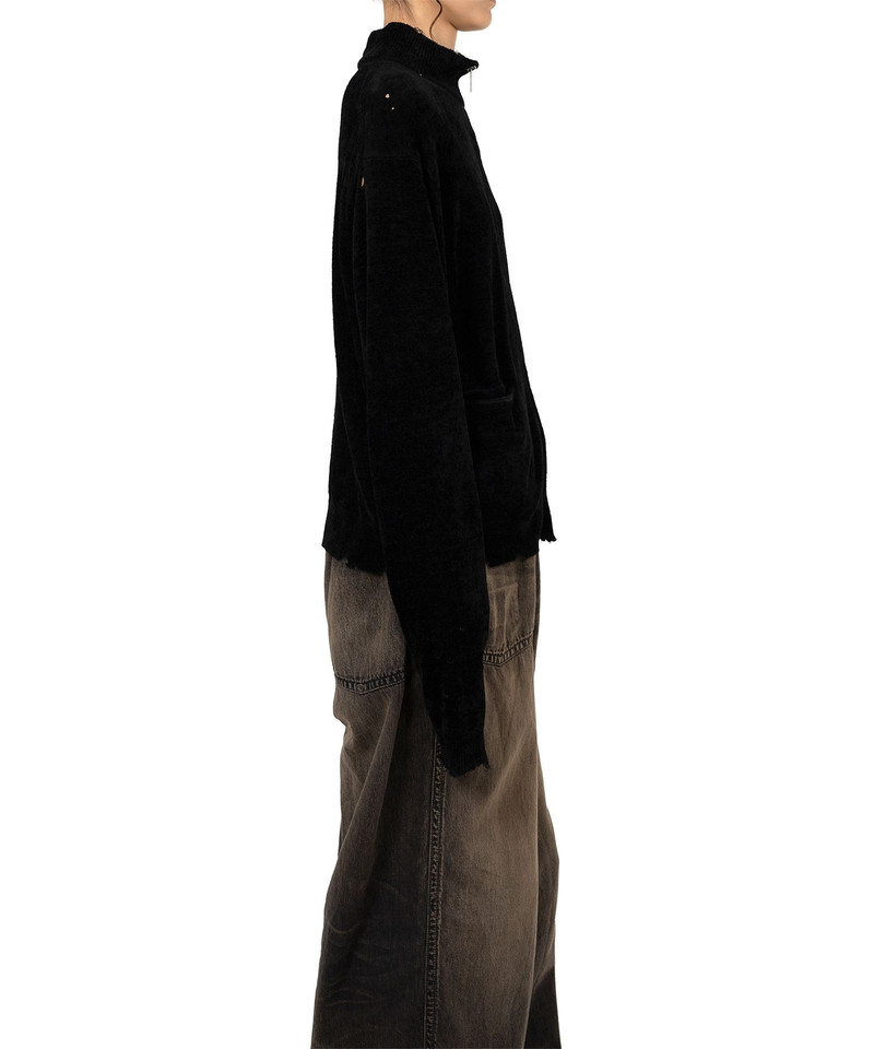 Distressed High Neck Knit Cardigan 7