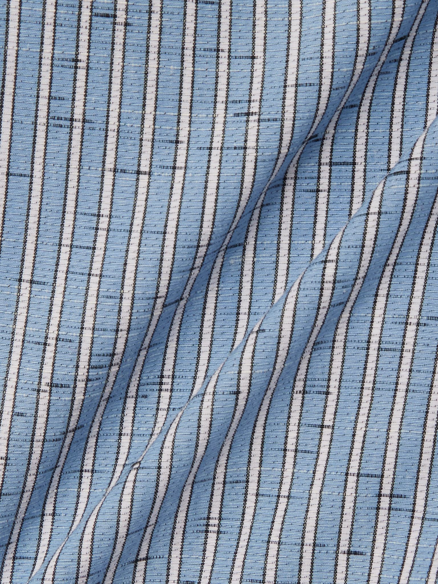 Oversized striped cotton-blend shirt Blue - 5