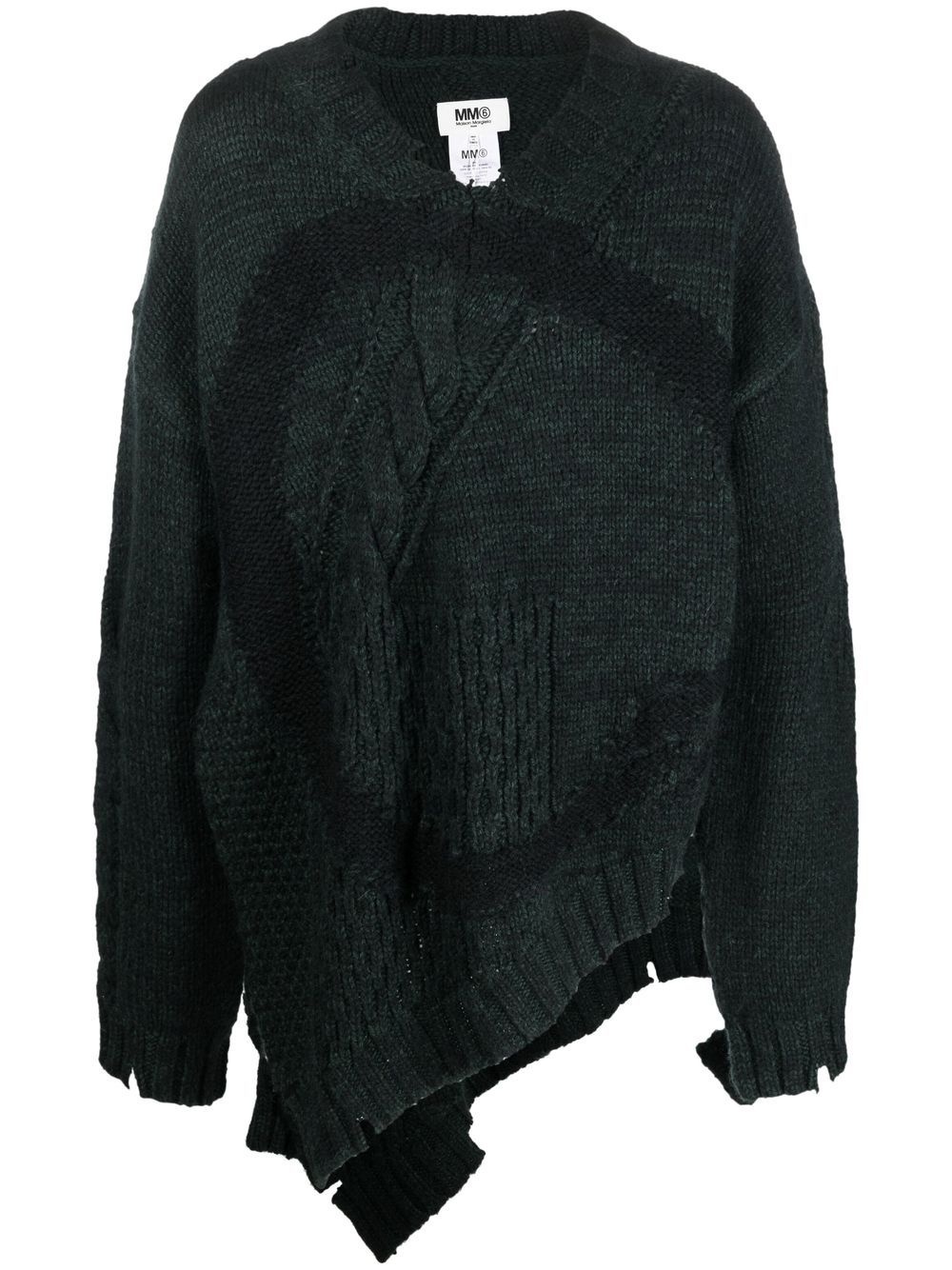 asymmetrical-knit circle motif jumper - 1