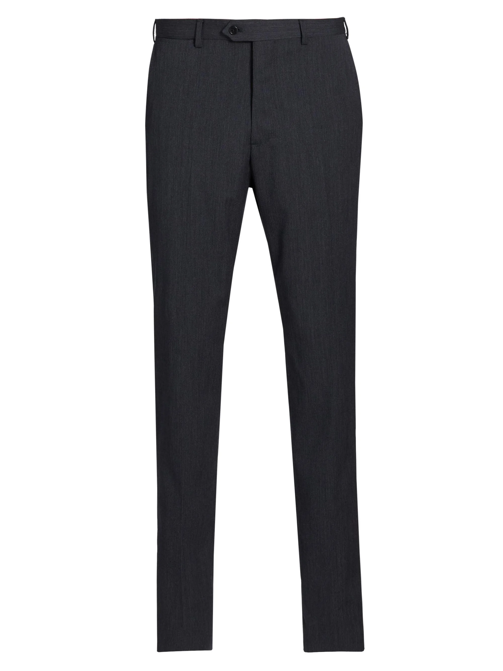 Men's Flat Front Wool Trousers - Grey - 1