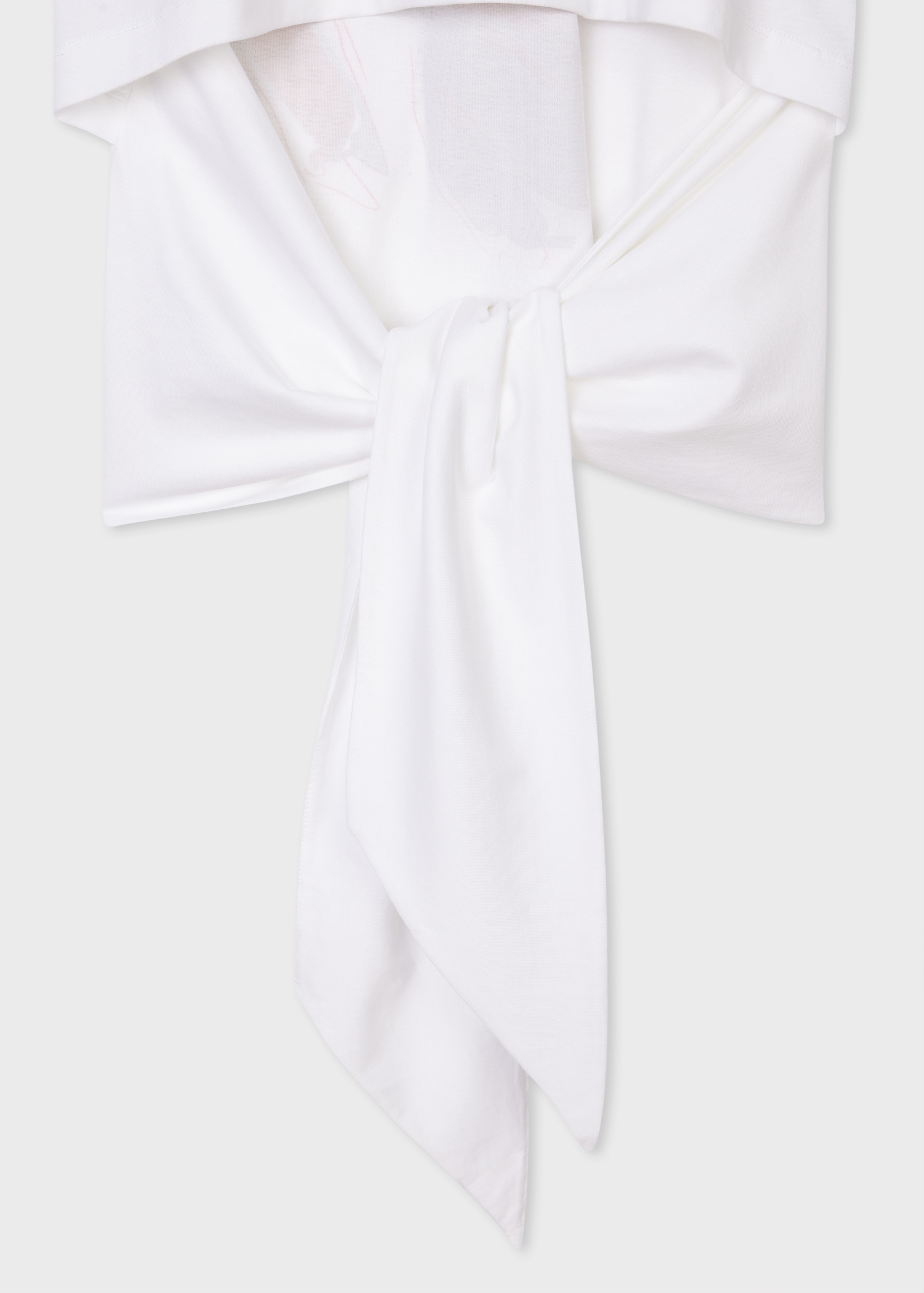 White Floral Print Tie-Back T-Shirt - 3