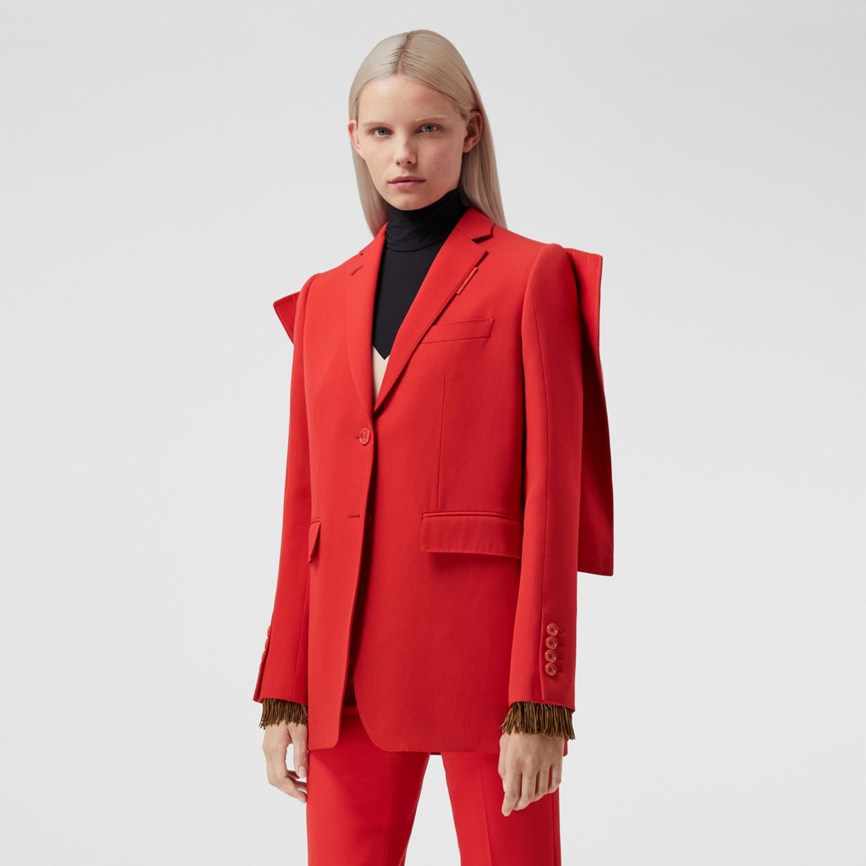 Panel Detail Grain de Poudre Wool Tailored Jacket - 5