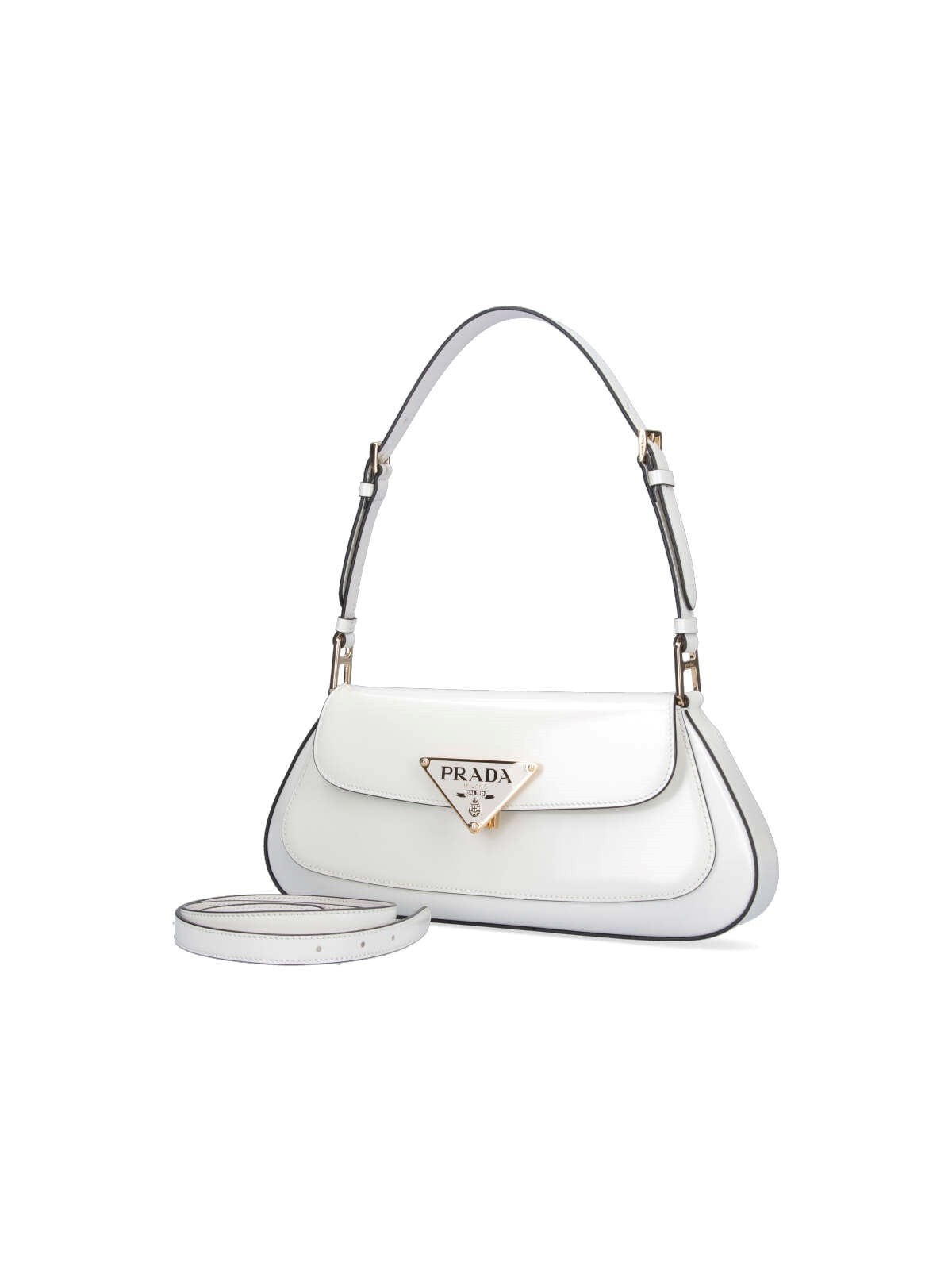 PRADA ショルダーバッグ 白 ロゴ Nappa leather shoulder bag Prada LOGO SHOULDER BAG | sugar | REVERSIBLE