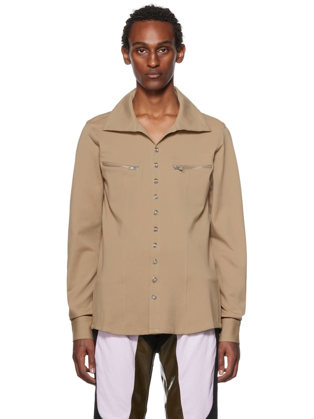 Tan Zip Pocket Shirt - 1