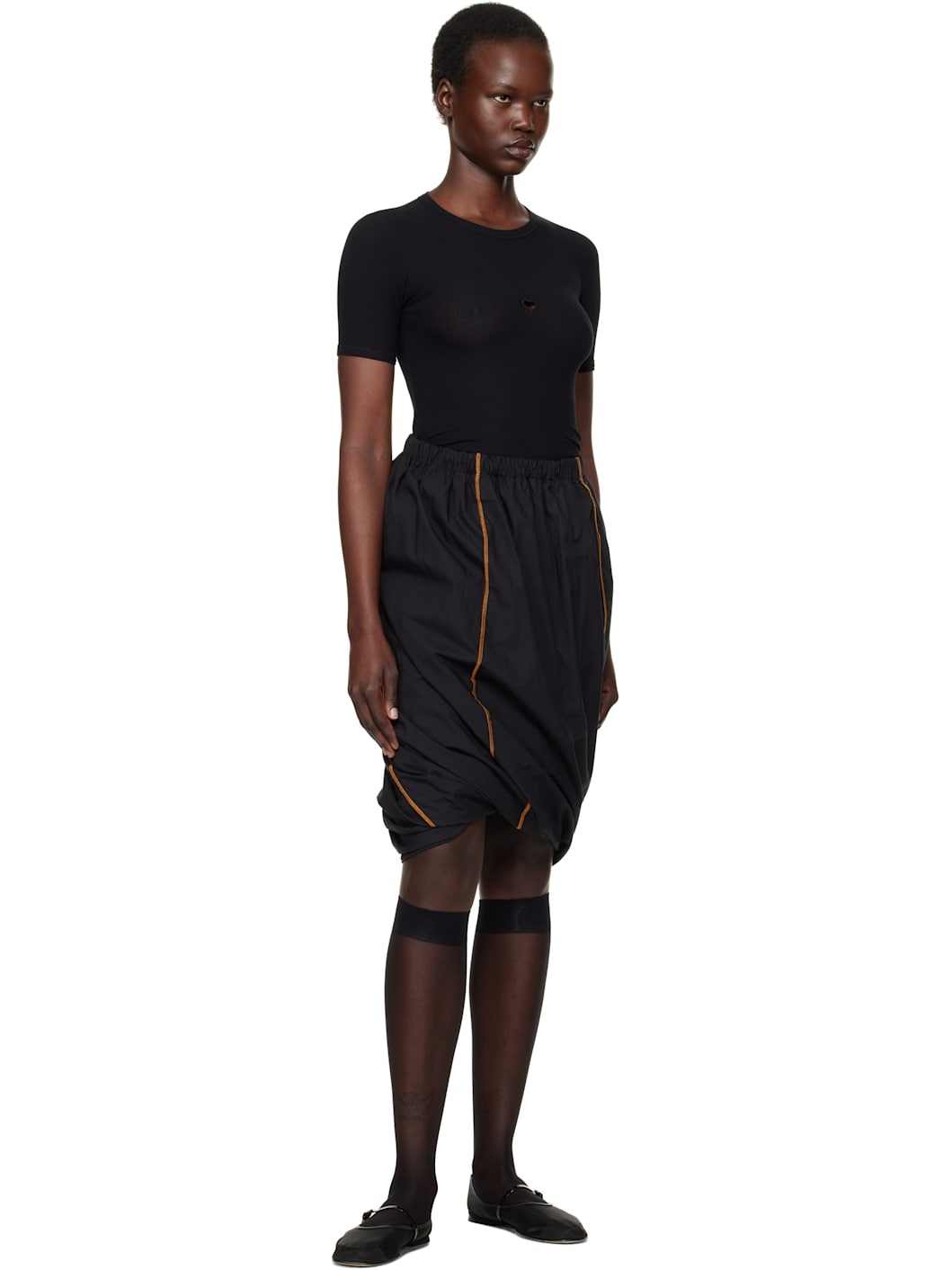 Black Turn Midi Skirt - 4