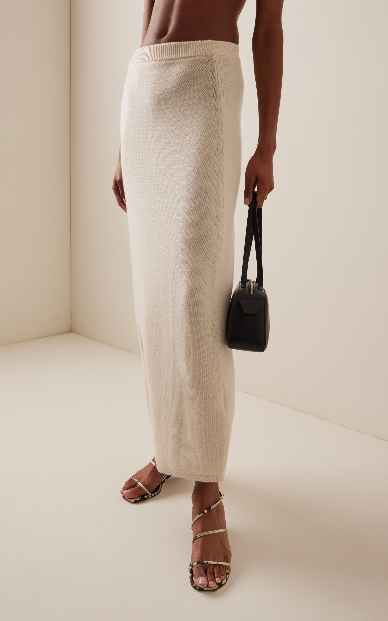 Nellie Knit Cashmere Maxi skirt ivory - 3