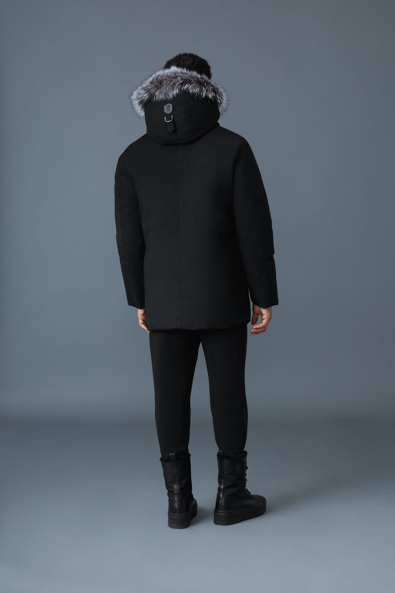 EDWARD-XZ 2-in-1 down parka with hooded bib and silver fox fur 4