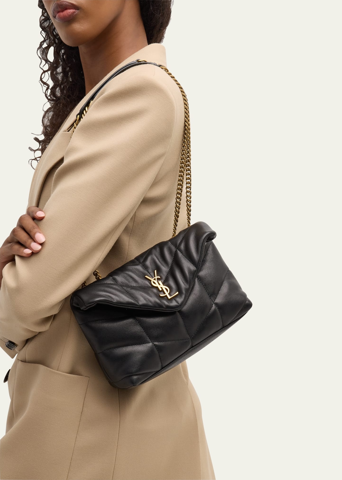 Lou Puffer Toy YSL Shoulder Bag in Quilted Leather - 2