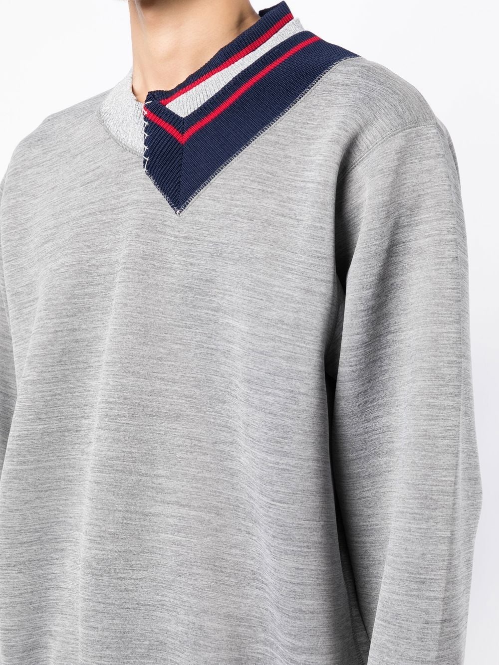 panelled crew neck sweater - 5