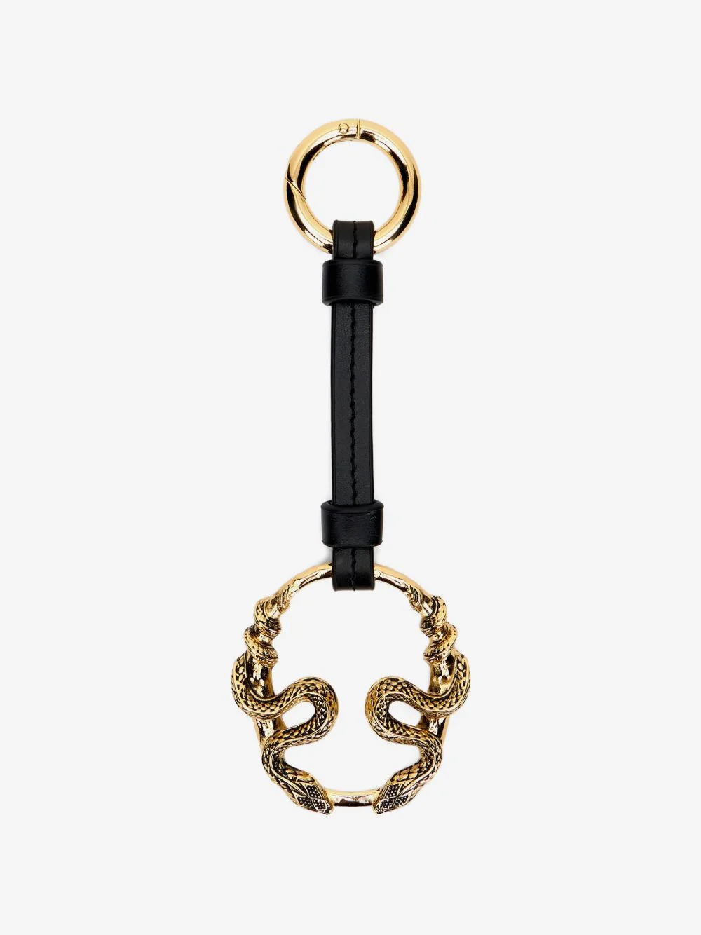 snake-motif leather keyring - 1