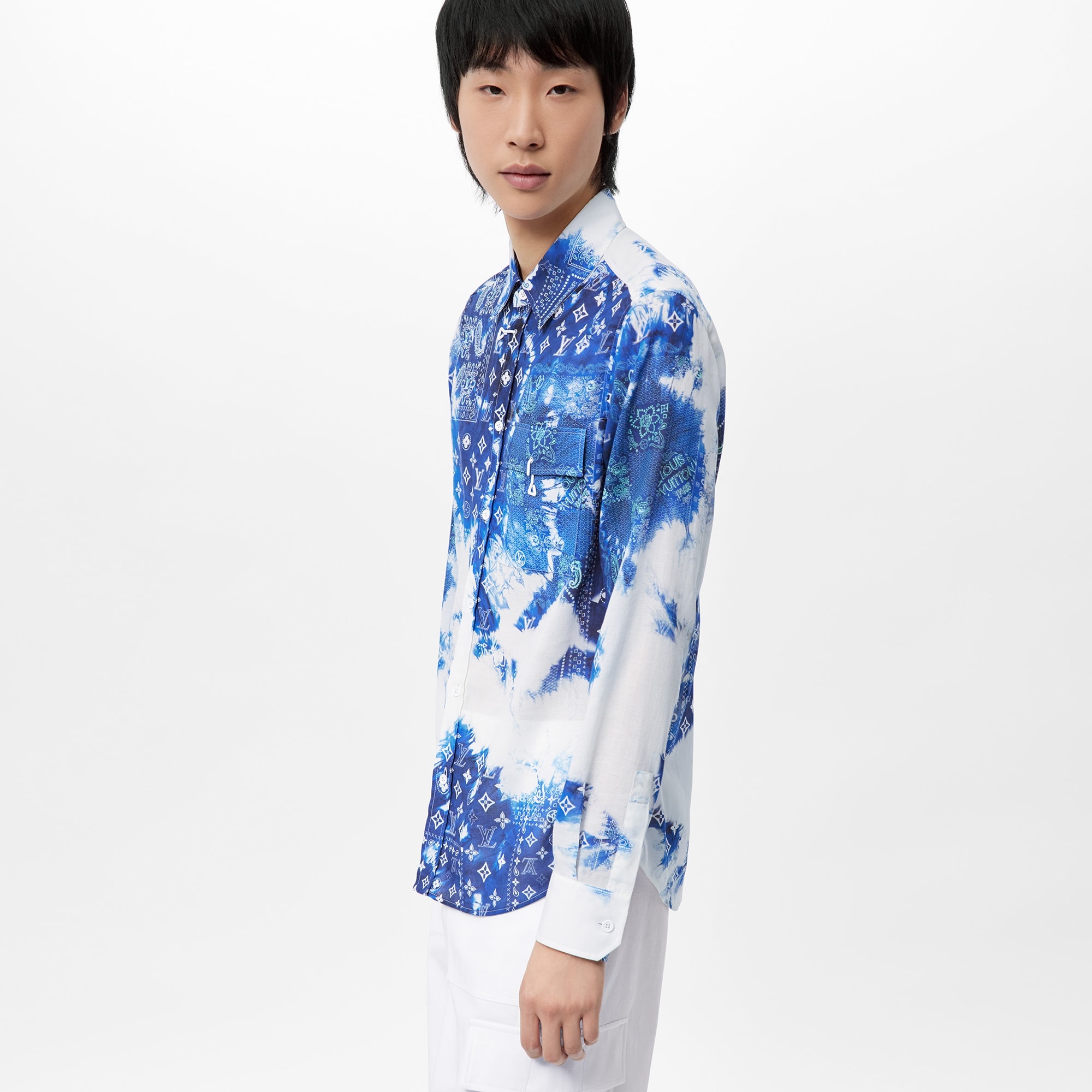 Monogram Bandana Hook Detail Long-Sleeved Shirt - 4