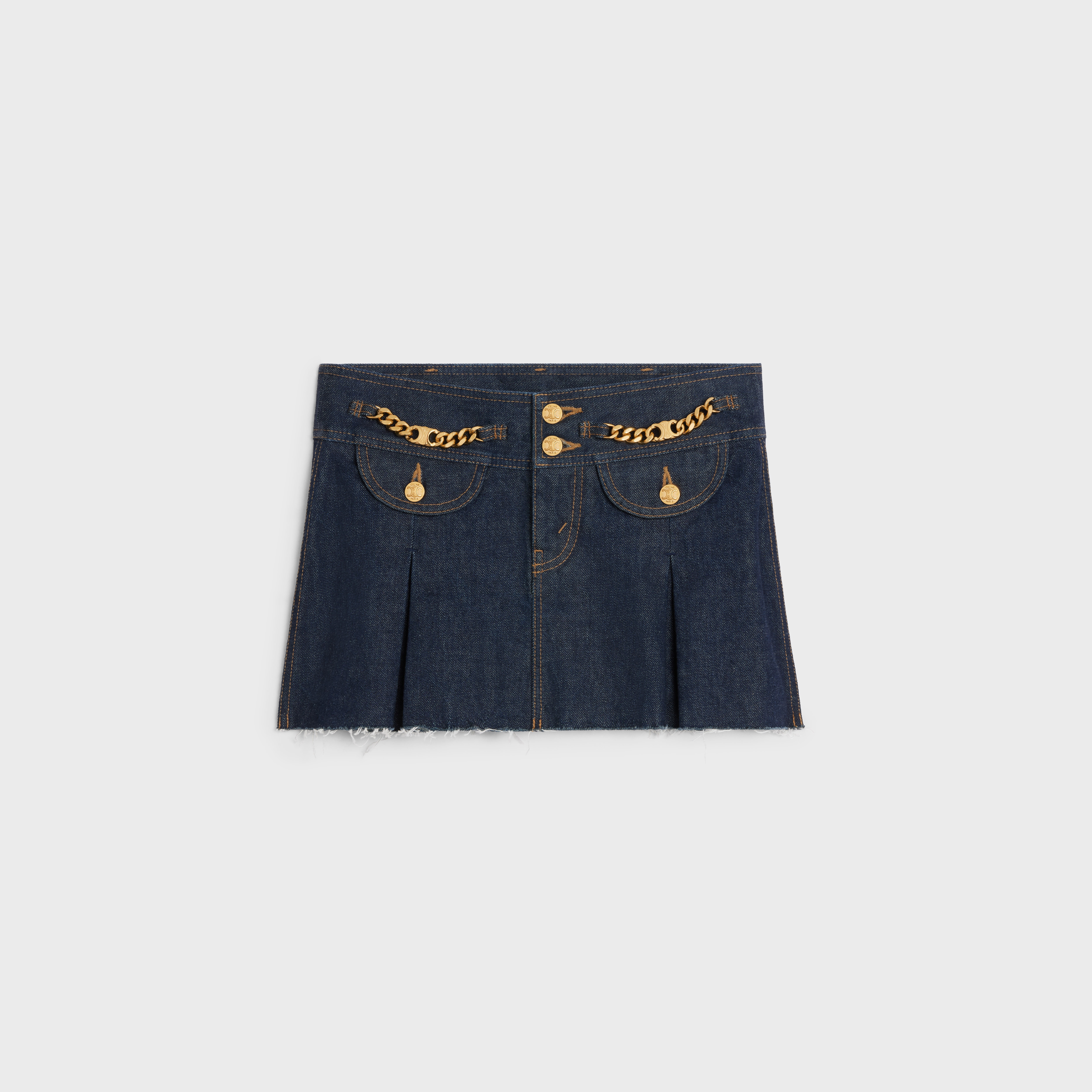 Mini skirt in rinsed wash denim - 1