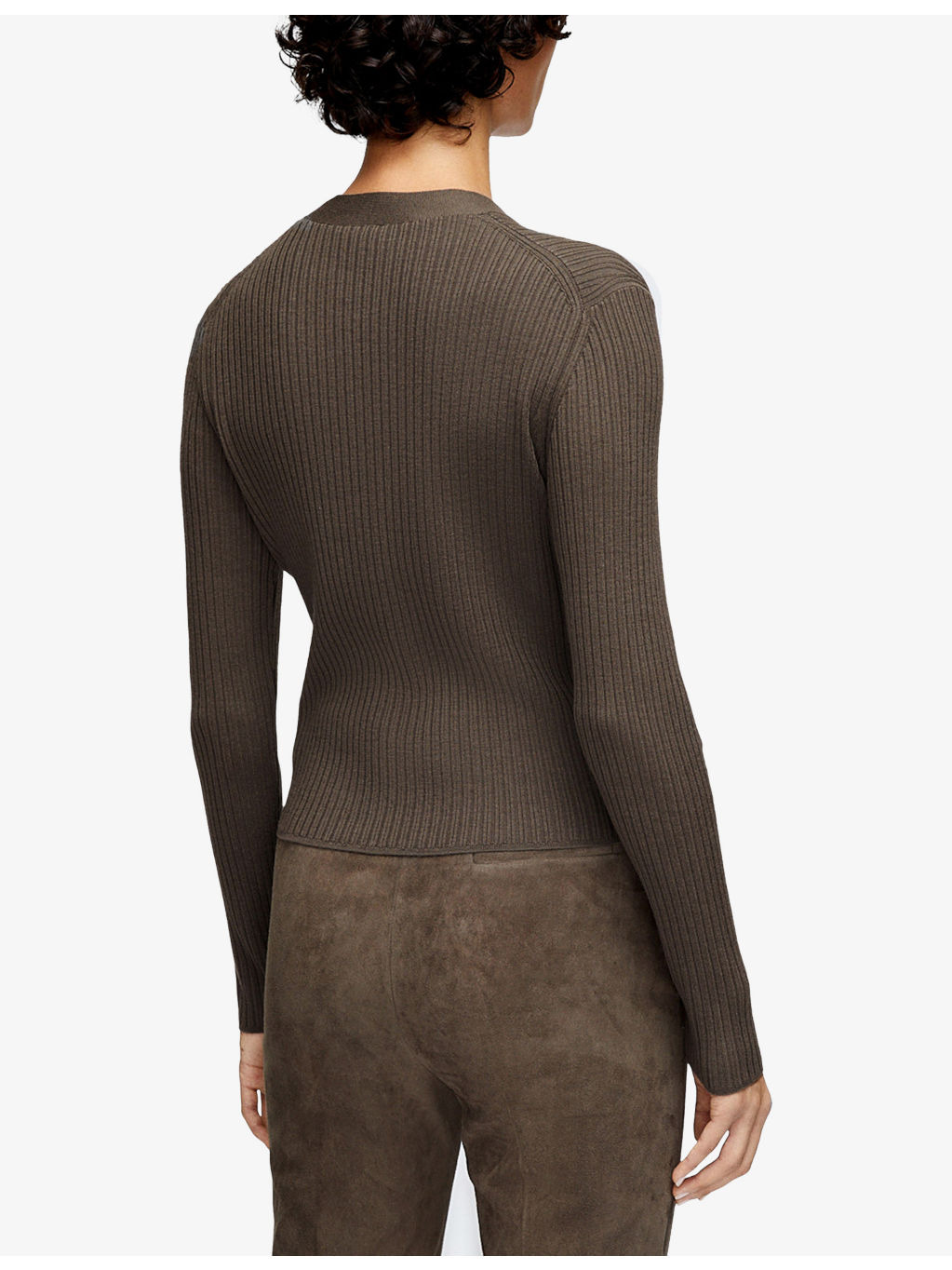 Ribbed Stretch Merino-Wool Cardigan - 4