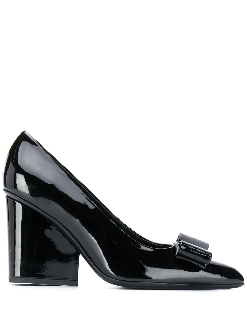 Vara Bow chunky-heel pumps - 1