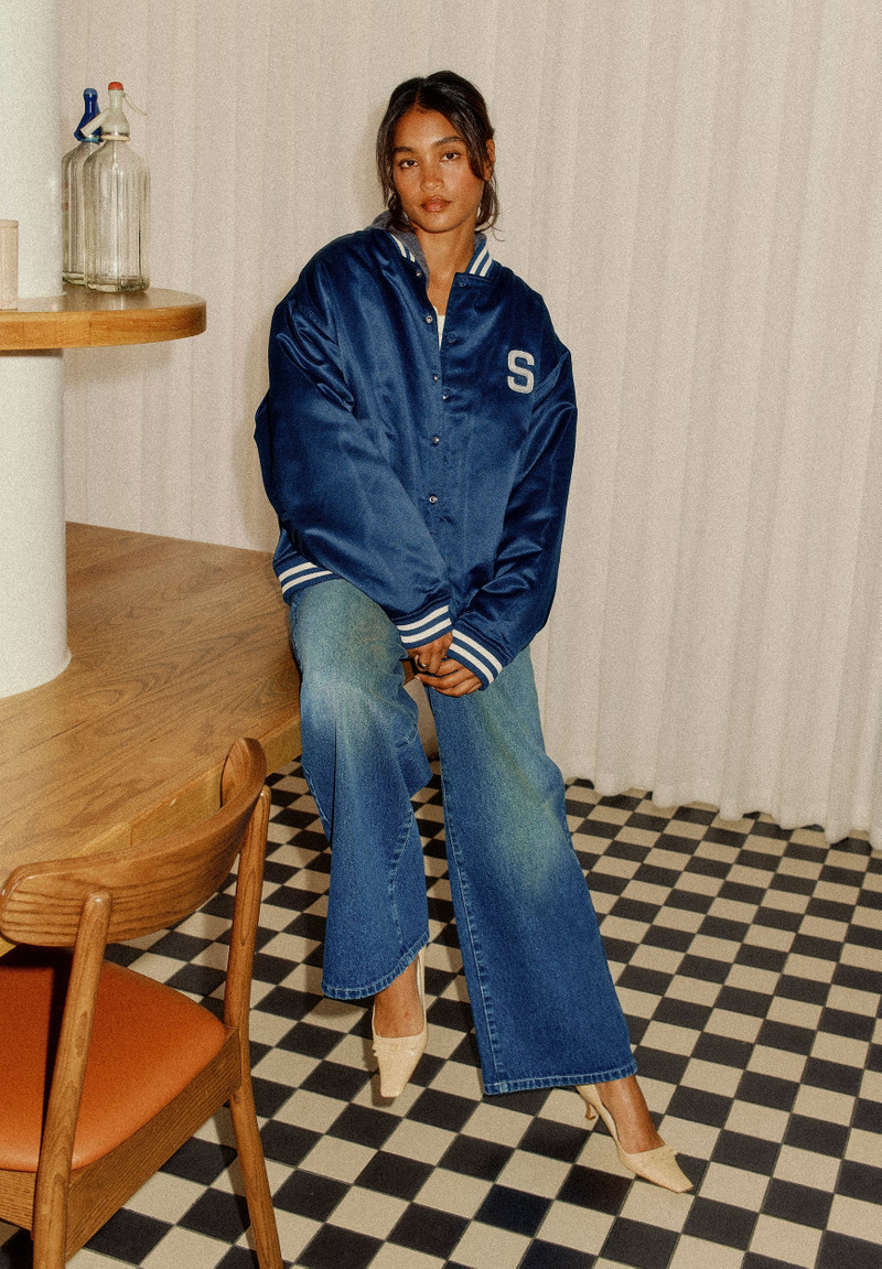 House of Sunny SATIN CLUB VARSITY BOMBER outlook