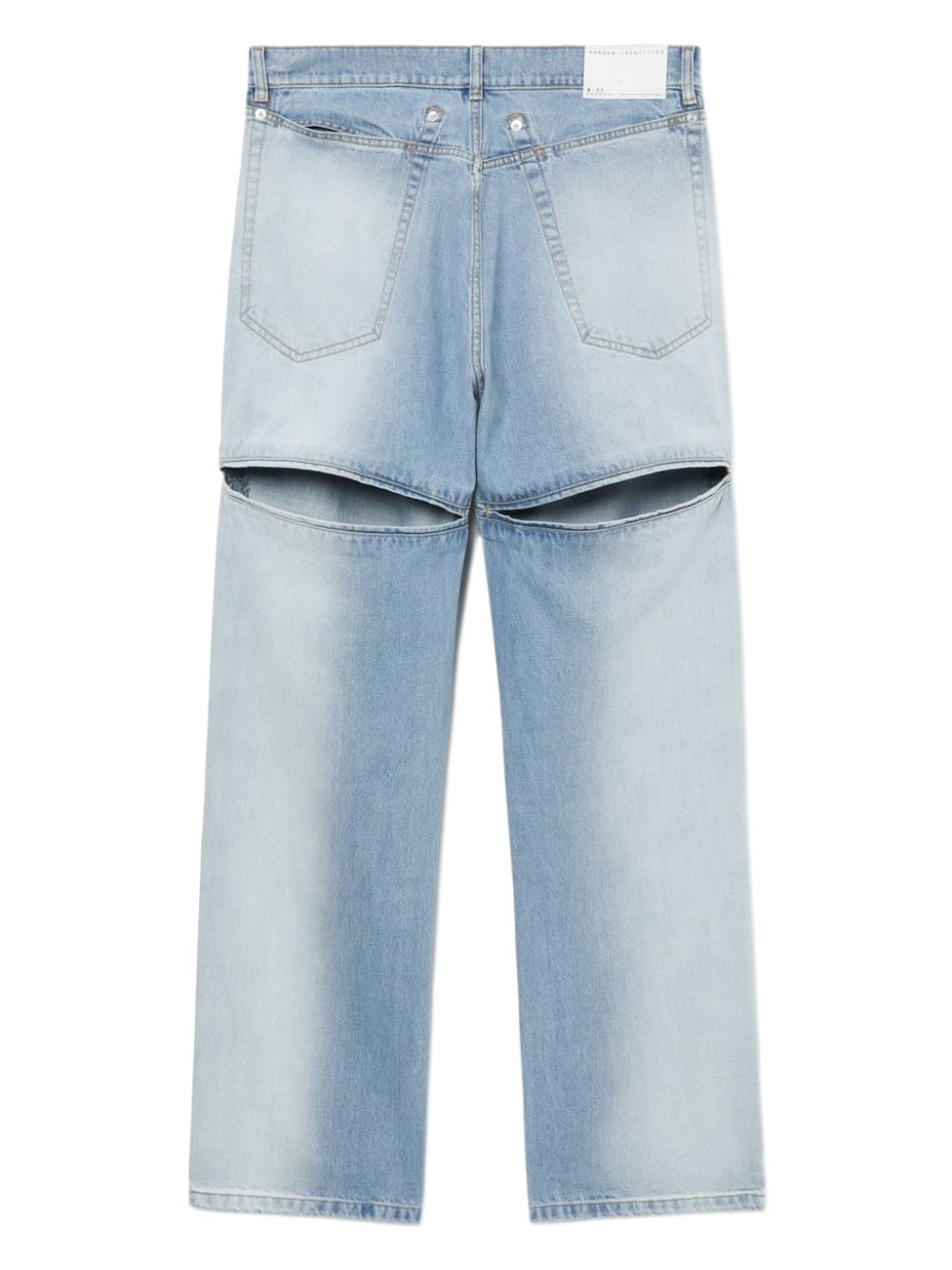 cut-out straight-leg jeans - 6