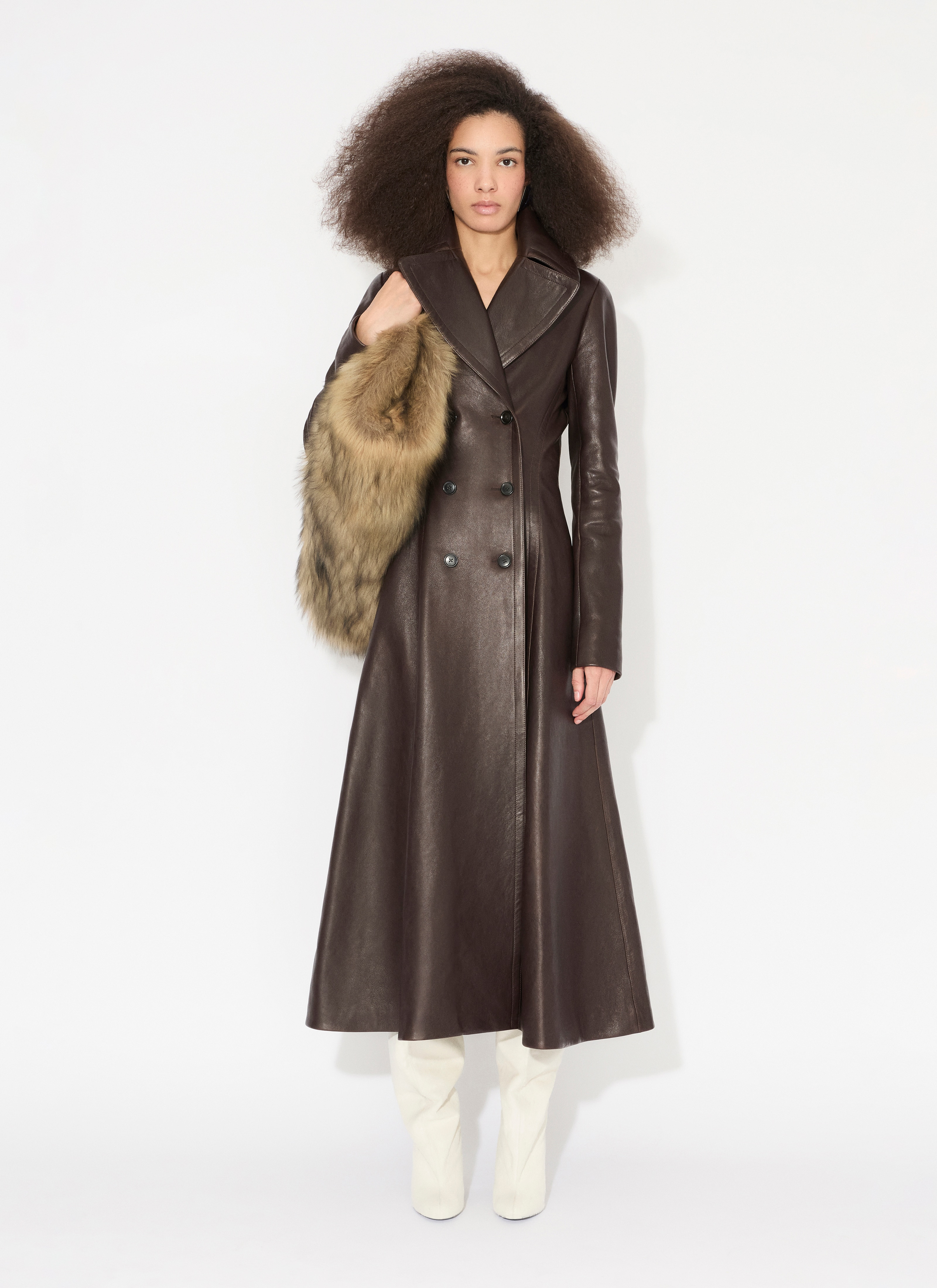 LONG FADED NAPPA COAT - 2