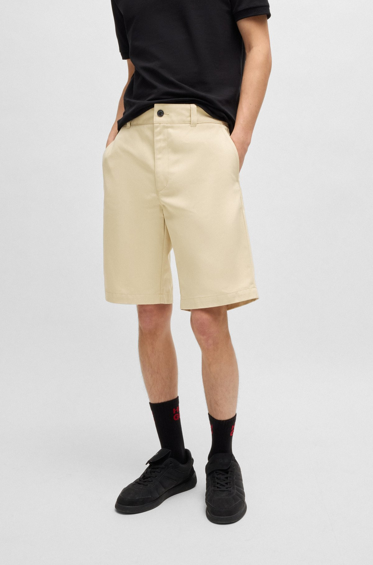 REGULAR-FIT SHORTS WITH SLIM LEG AND BUTTONED POCKETS - 2