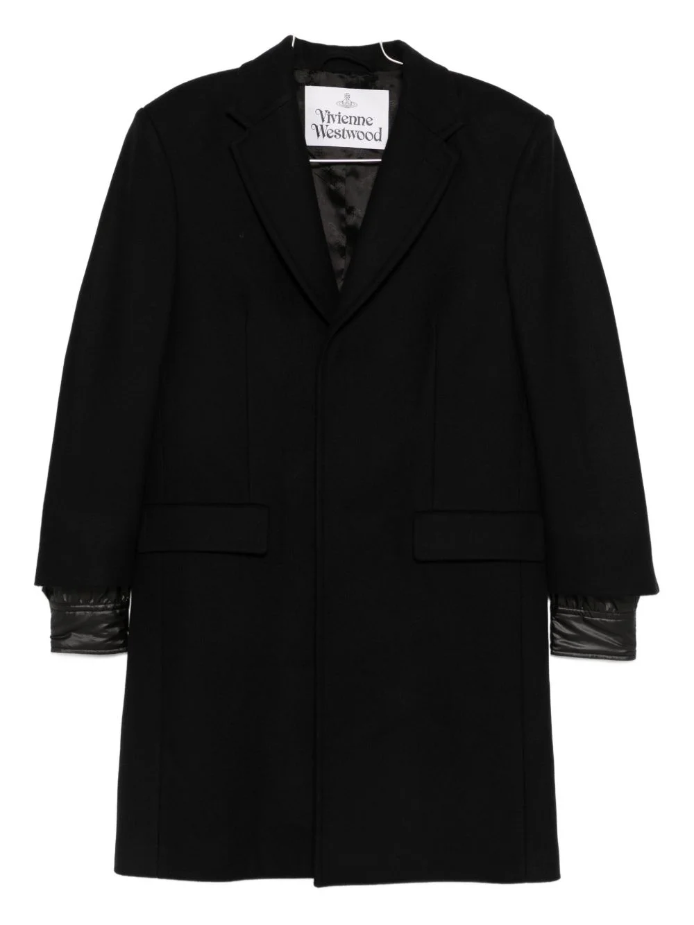virgin wool blend single-breasted coat - 1